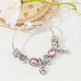 FOREVER LOVE Beads Charm Bracelets For Women Silver Chain Couple Christmas Jewel