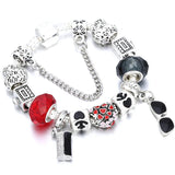 FOREVER LOVE Beads Charm Bracelets For Women Silver Chain Couple Christmas Jewel