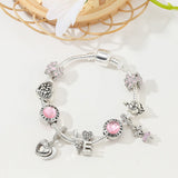 FOREVER LOVE Beads Charm Bracelets For Women Silver Chain Couple Christmas Jewel