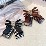 Rhinestone Pearl Bow Tie Brooches for Women