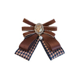 Rhinestone Pearl Bow Tie Brooches for Women