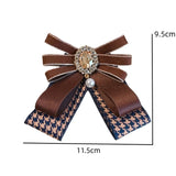 Rhinestone Pearl Bow Tie Brooches for Women