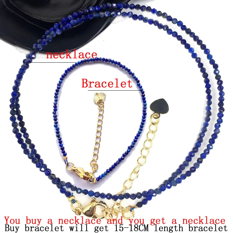 Faceted Gemstones Beads Necklace Pink Quartz Tourmaline Lapis Lazuli Choker