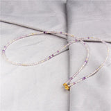 Garnet Crystal Beads Necklace Faceted Stone Choker
