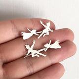 Silver Peter Pan Dangle Earrings Elf Princess Charm Jewelry