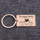 Family Footprint Member Keyrings Stainless Steel Charm Keychain