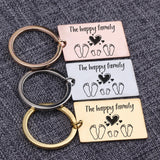 Family Footprint Member Keyrings Stainless Steel Charm Keychain