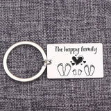 Family Footprint Member Keyrings Stainless Steel Charm Keychain