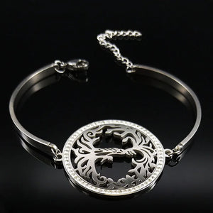 Family Tree of Life Stainless Steel Bangle Bracelet