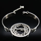 Family Tree of Life Stainless Steel Bangle Bracelet