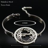 Family Tree of Life Stainless Steel Bangle Bracelet