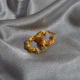 18K Brass Twisted Braided Circle Earrings For Women