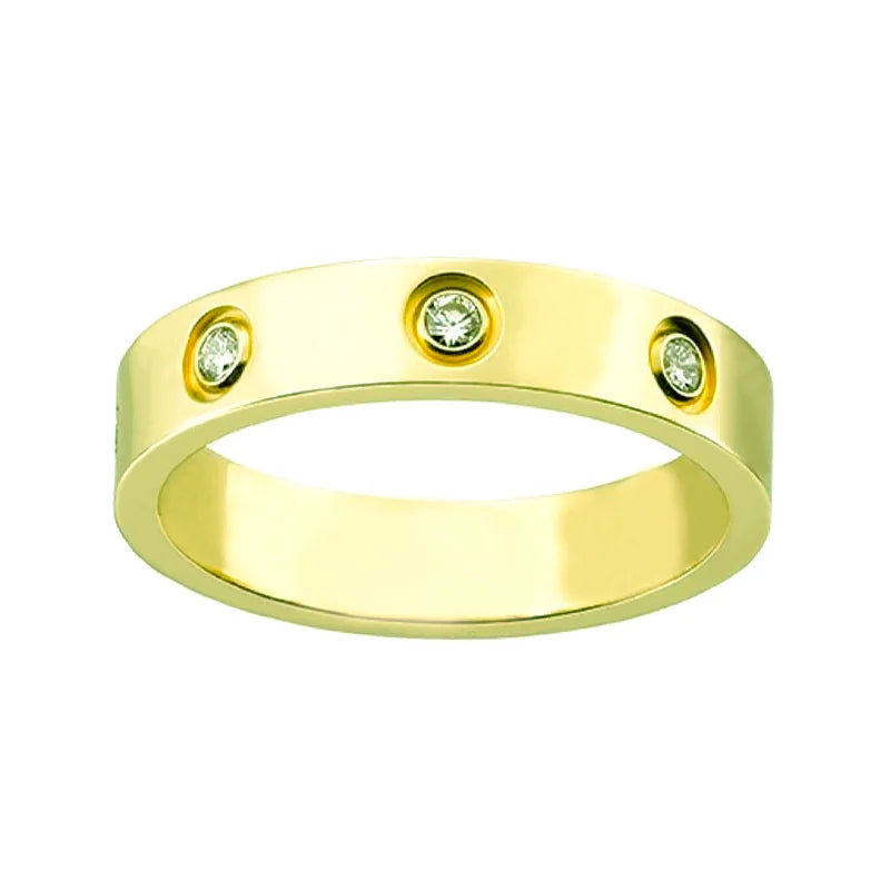 Six Zircon Stainless Steel Ring Set for Women