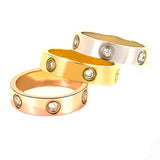Six Zircon Stainless Steel Ring Set for Women