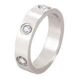 Six Zircon Stainless Steel Ring Set for Women