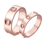 Six Zircon Stainless Steel Ring Set for Women