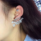 Crystal CZ Ear Cuff Earrings Wedding Party Clip Earring Brincos