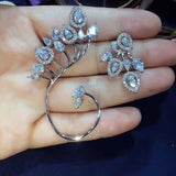 Crystal CZ Ear Cuff Earrings Wedding Party Clip Earring Brincos