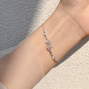 Crystal Flower Charm Bracelet for Women Wedding Jewelry