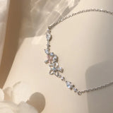 Crystal Flower Charm Bracelet for Women Wedding Jewelry