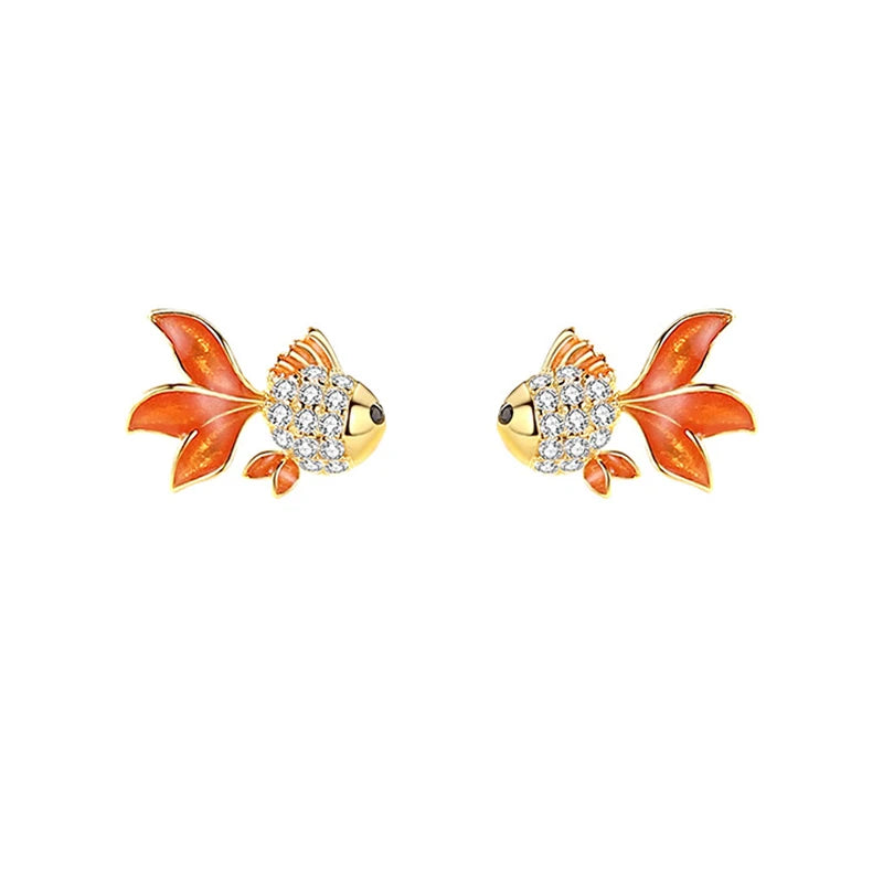 Koi Fish Stud Earrings Wedding Jewelry