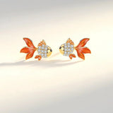 Koi Fish Stud Earrings Wedding Jewelry