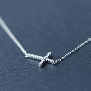 Crystal Jesus Cross Necklace Women