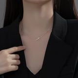 Crystal Jesus Cross Necklace Women