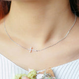 Crystal Jesus Cross Necklace Women