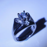 Female Crystal Wedding Ring Set S925 Stamp Heart Promise Engagement Bridal Weddi