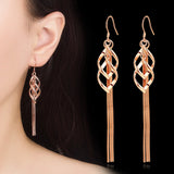 Angel Wings Long Tassel Chain Earrings 925 Silver for Women