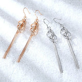 Angel Wings Long Tassel Chain Earrings 925 Silver for Women