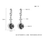 925 Silver Star Moon CZ Earrings Love Wedding Jewelry Girlfriend Gift