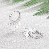 925 Sterling Silver Water Drop Round Earrings For Women