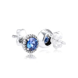 Round Sparking Stud Earrings Sterling Silver Jewelry Earrings For Woman