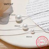 925 Sterling Silver Round Pearl Necklace for Women Clavicle Choker
