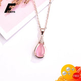 Silver 925 Rose Quartz Zircon Gemstone Pendant for Wedding Party