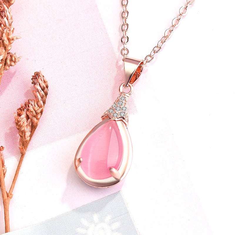 Silver 925 Rose Quartz Zircon Gemstone Pendant for Wedding Party
