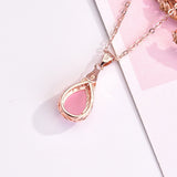 Silver 925 Rose Quartz Zircon Gemstone Pendant for Wedding Party