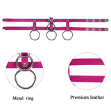 Female Punk Ring Pendant O-Ring Choker Collar Necklace