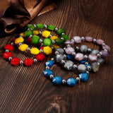Women's Stainless Steel Resin Beads Bracelet