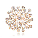 Crystal Flower Brooch Charm Pin Pearl Pin Dress Coat Accessories