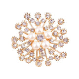 Crystal Flower Brooch Charm Pin Pearl Pin Dress Coat Accessories