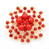 Crystal Flower Brooch Charm Pin Pearl Pin Dress Coat Accessories