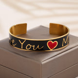 Colorful Enamel Bracelet 18K Plated Bangle for Women