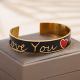 Colorful Enamel Bracelet 18K Plated Bangle for Women