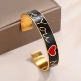 Colorful Enamel Bracelet 18K Plated Bangle for Women