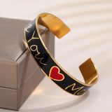 Colorful Enamel Bracelet 18K Plated Bangle for Women
