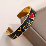 Colorful Enamel Bracelet 18K Plated Bangle for Women