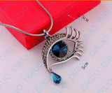 Rhinestone Peacock Tear Long Necklace for Women